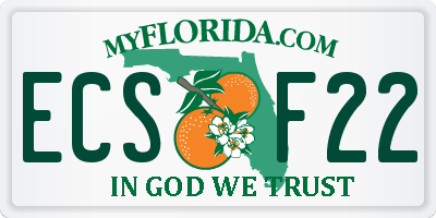 FL license plate ECSF22