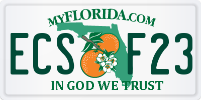 FL license plate ECSF23