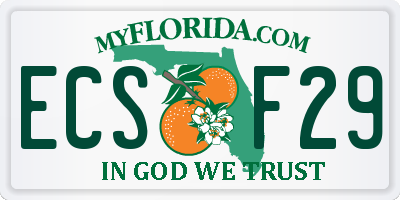 FL license plate ECSF29
