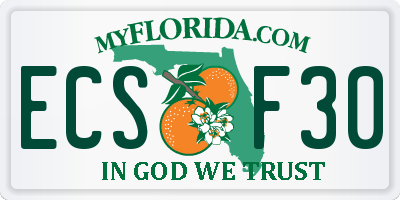 FL license plate ECSF30