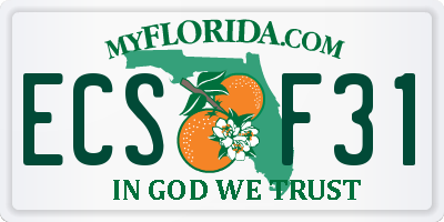 FL license plate ECSF31