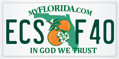 FL license plate ECSF40