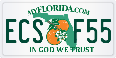 FL license plate ECSF55