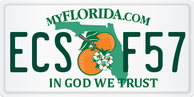 FL license plate ECSF57