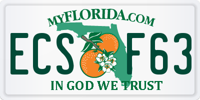 FL license plate ECSF63