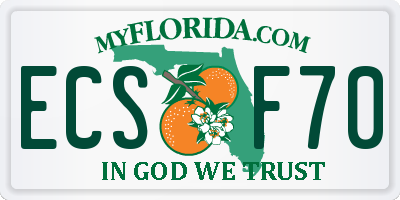 FL license plate ECSF70
