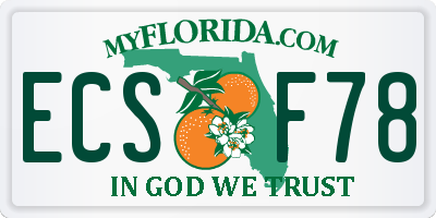 FL license plate ECSF78