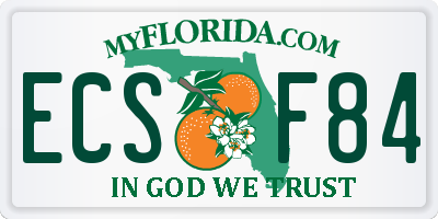 FL license plate ECSF84