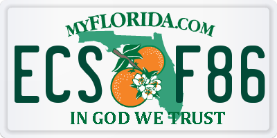 FL license plate ECSF86