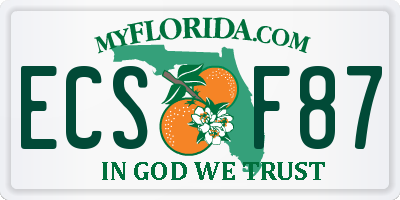 FL license plate ECSF87