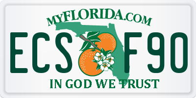 FL license plate ECSF90