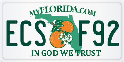 FL license plate ECSF92