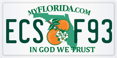 FL license plate ECSF93