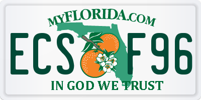 FL license plate ECSF96