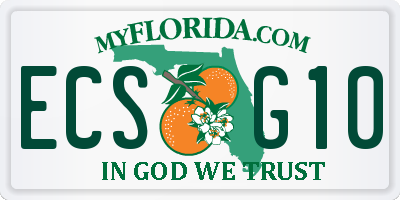 FL license plate ECSG10