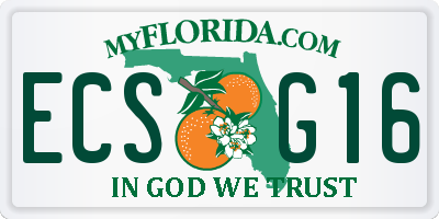 FL license plate ECSG16