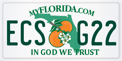 FL license plate ECSG22