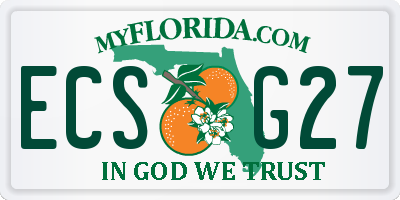 FL license plate ECSG27