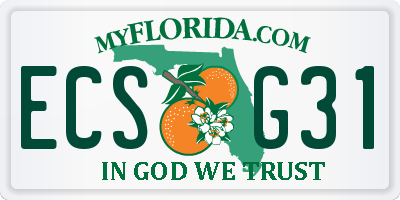FL license plate ECSG31