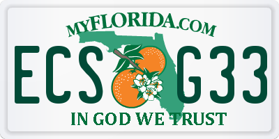 FL license plate ECSG33
