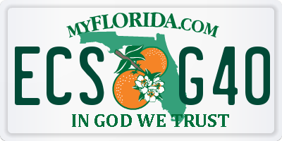 FL license plate ECSG40