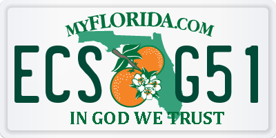 FL license plate ECSG51