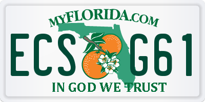 FL license plate ECSG61