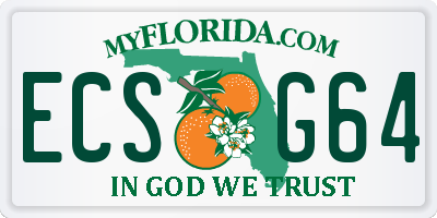 FL license plate ECSG64