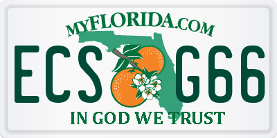 FL license plate ECSG66