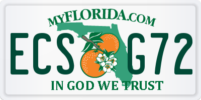 FL license plate ECSG72