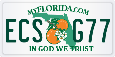 FL license plate ECSG77