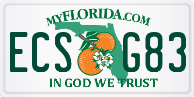 FL license plate ECSG83