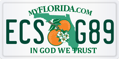 FL license plate ECSG89