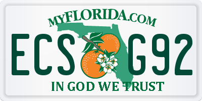 FL license plate ECSG92