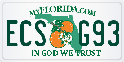 FL license plate ECSG93