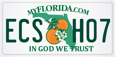 FL license plate ECSH07
