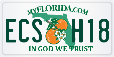 FL license plate ECSH18