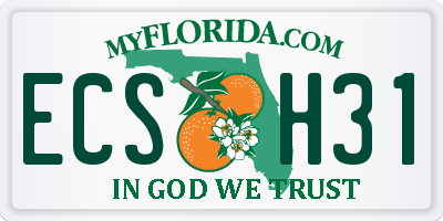 FL license plate ECSH31