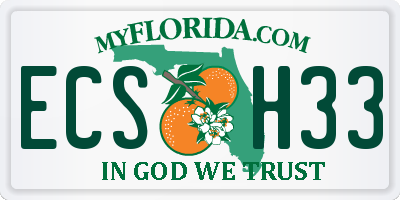 FL license plate ECSH33