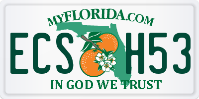 FL license plate ECSH53