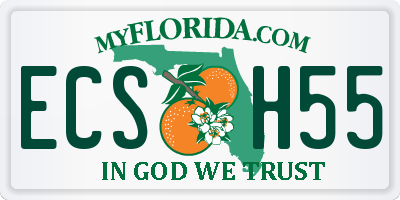 FL license plate ECSH55