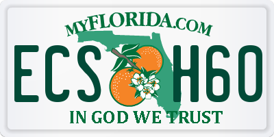 FL license plate ECSH60