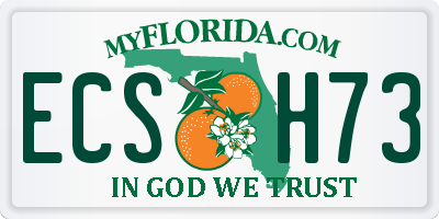 FL license plate ECSH73