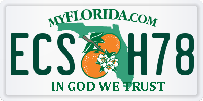 FL license plate ECSH78