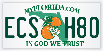 FL license plate ECSH80