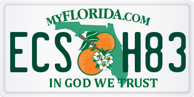 FL license plate ECSH83