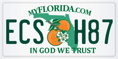 FL license plate ECSH87