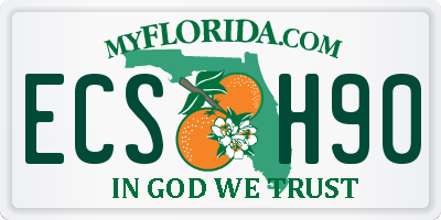 FL license plate ECSH90
