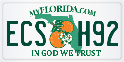 FL license plate ECSH92
