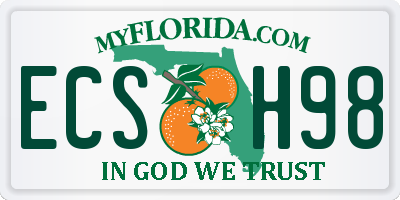 FL license plate ECSH98